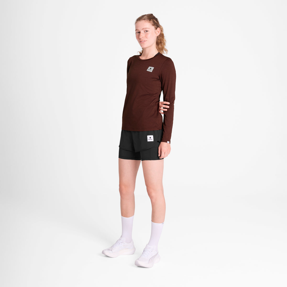 ランニングTシャツ（ロングスリーブ） OWRLS22c5008 Wmns Statement Pace Long Sleeve - Red [レディーズ]