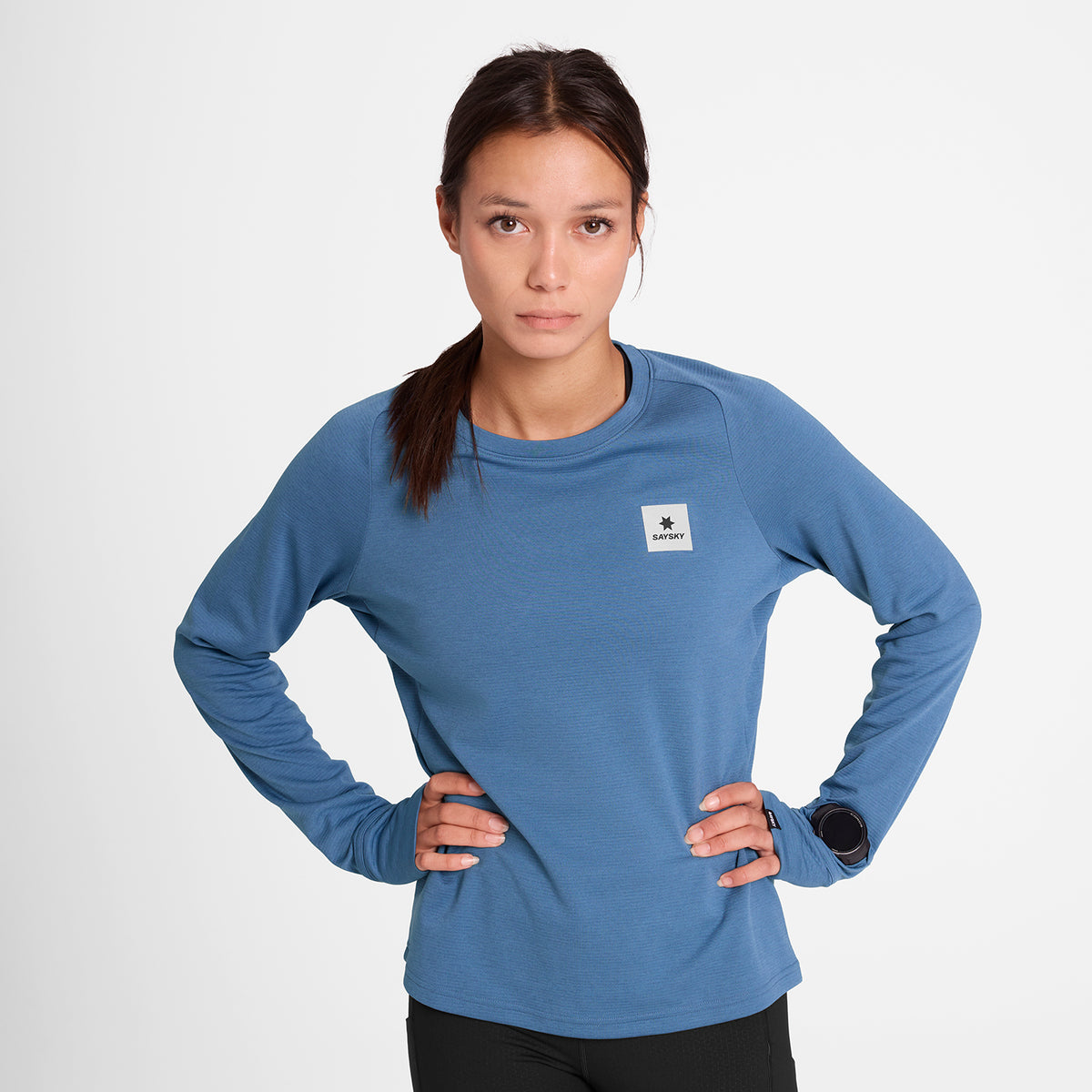 ランニングTシャツ（ロングスリーブ） OWRLS60c2011 Wmns Clean Flow Long Sleeve - Blue [レディーズ]
