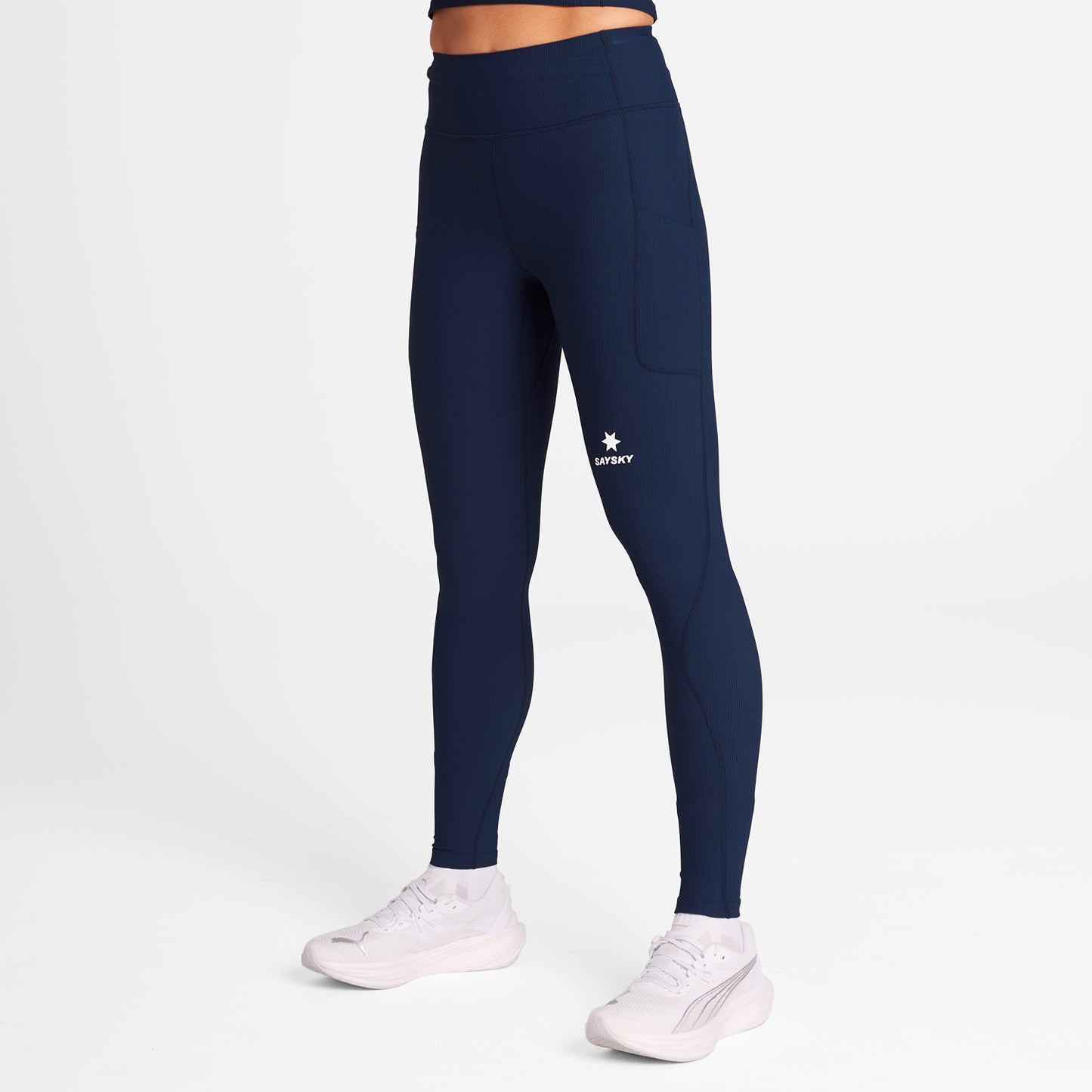 ランニングタイツ OWRLT21c201 W Combat+ Rib Long Tights - Blue [レディーズ]