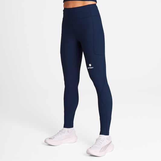 ランニングタイツ OWRLT21c201 W Combat+ Rib Long Tights - Blue [レディーズ]