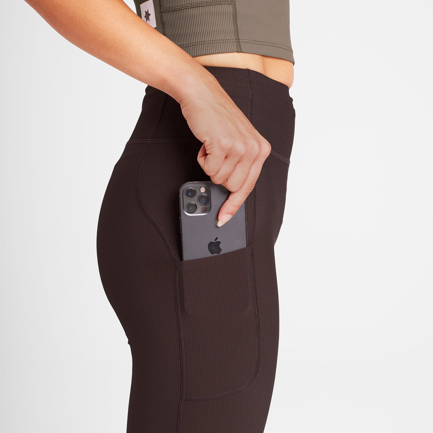ランニングタイツ OWRLT21c712 W Combat+ Rib Long Tights - Coffee [レディーズ]
