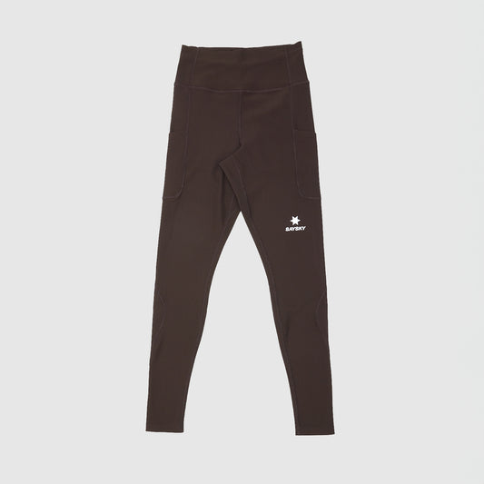 ランニングタイツ OWRLT21c712 W Combat+ Rib Long Tights - Coffee [レディーズ]
