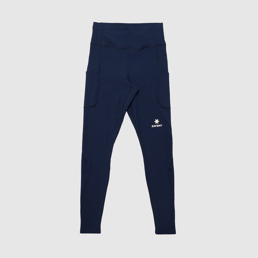 ランニングタイツ OWRLT21c201 W Combat+ Rib Long Tights - Blue [レディーズ]