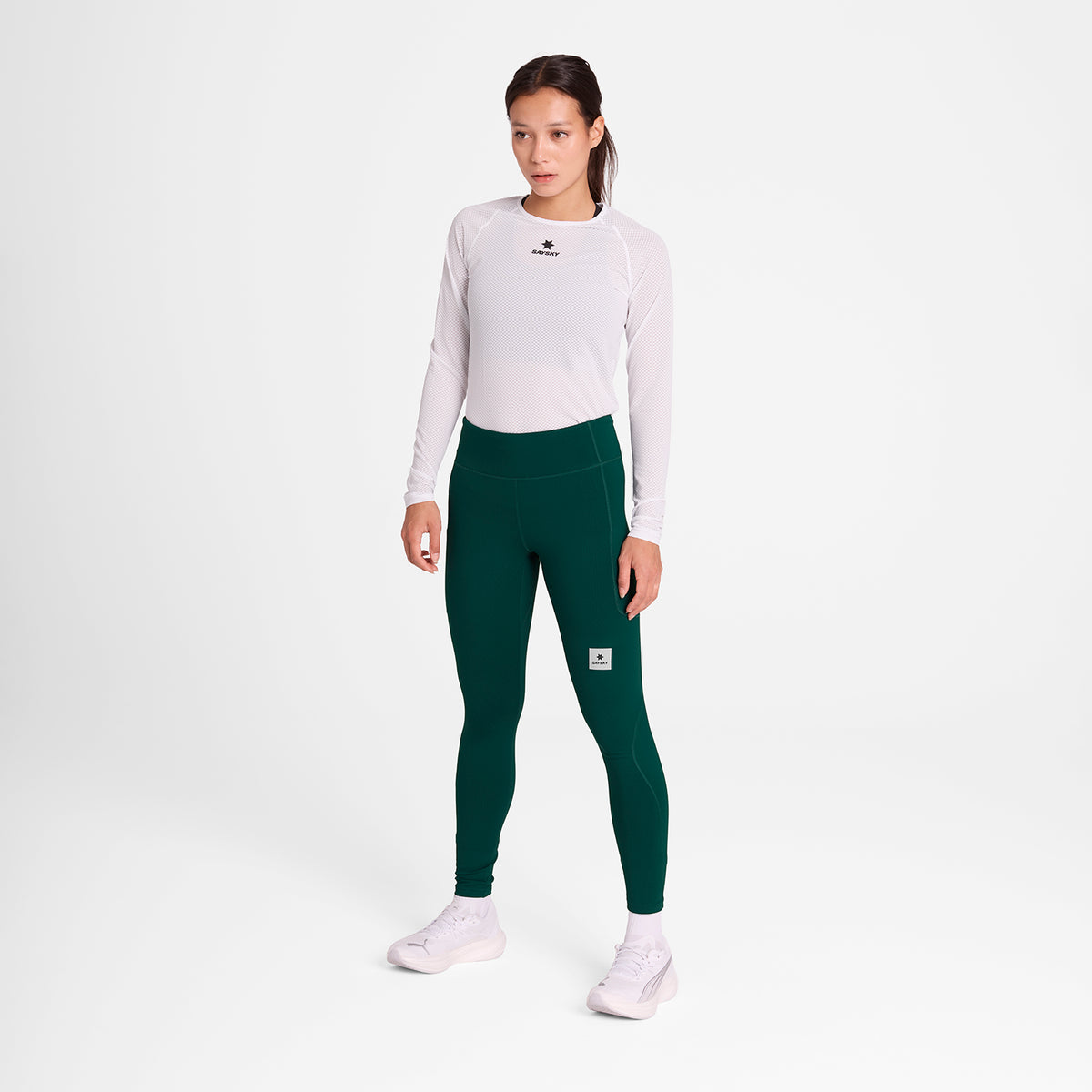 ランニングタイツ OWRLT40c317 Wmns Pace+ Long Tights - Green [レディーズ]