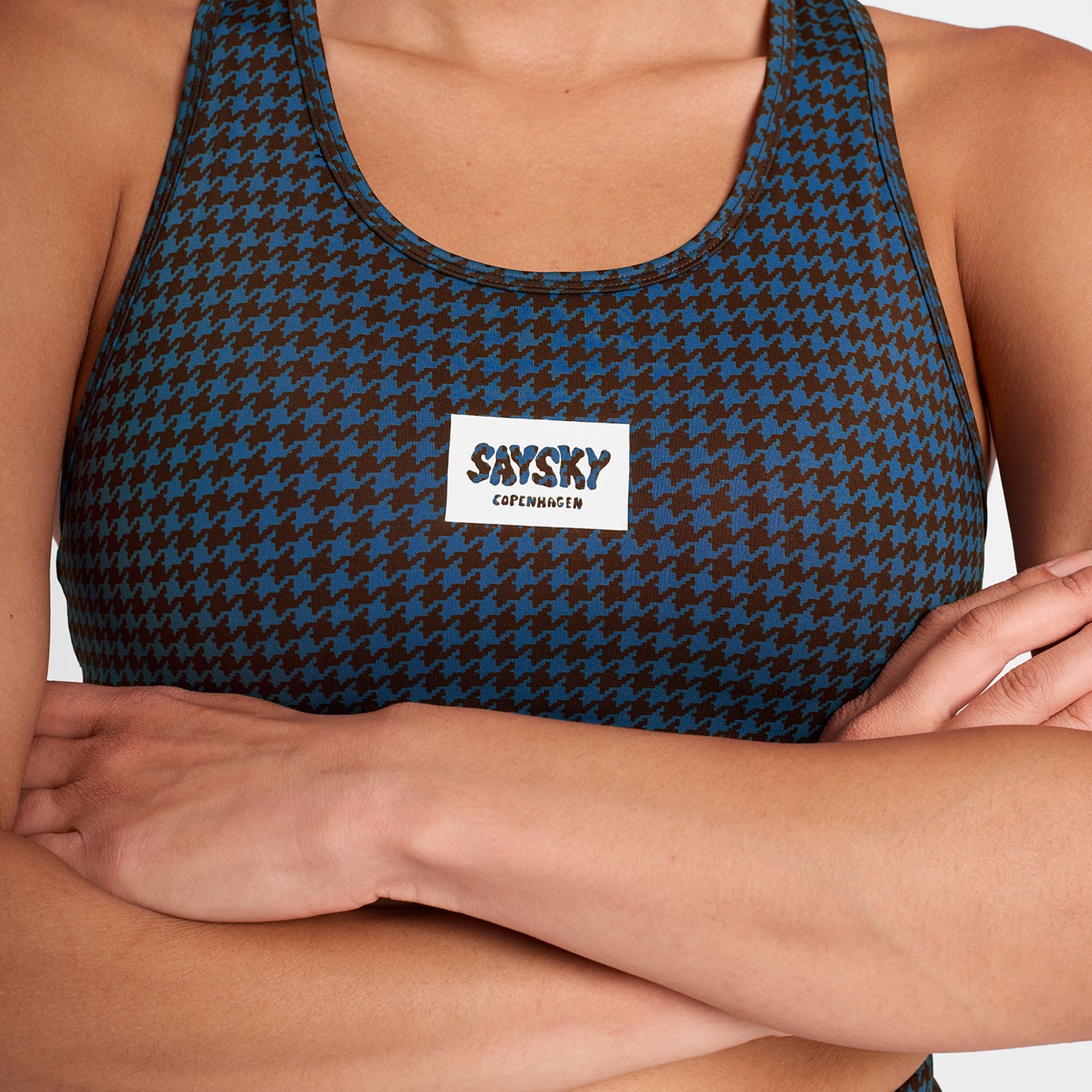 スポーツブラ OWRSB30c1047 W Houndstooth Combat Sports Bra - Blue Houndstooth Aop [レディーズ]