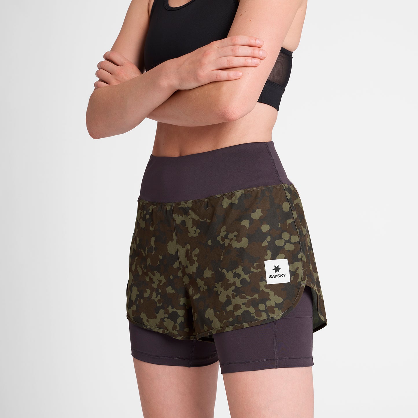 ランニングショーツ OWRSH23c1048 W Camo Pace 2-in-1 Shorts 3inch - Brown Aop [レディーズ]