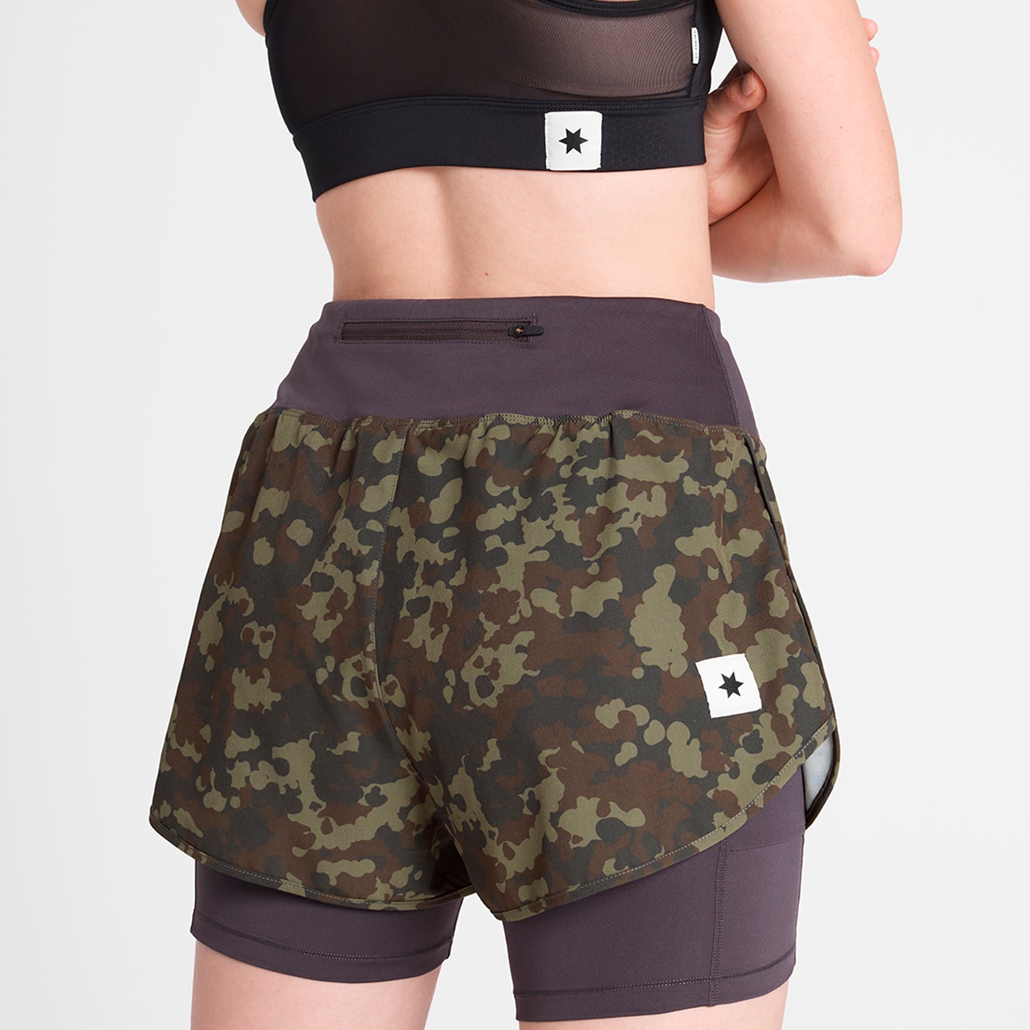 ランニングショーツ OWRSH23c1048 W Camo Pace 2-in-1 Shorts 3inch - Brown Aop [レディーズ]