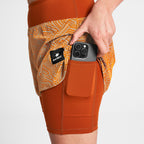 ランニングショーツ OWRSH23c1051 Wmns Reflective Pace 2-in-1 Shorts 3inch - Orange Aop [レディーズ]