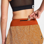 ランニングショーツ OWRSH23c1051 Wmns Reflective Pace 2-in-1 Shorts 3inch - Orange Aop [レディーズ]
