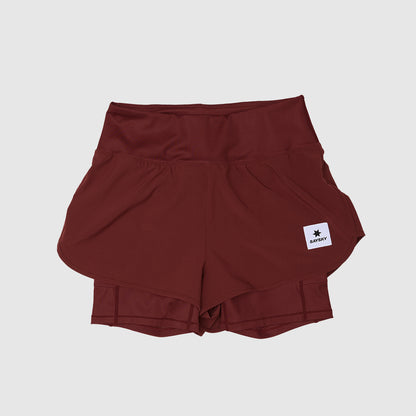 ランニングショーツ OWRSH23c509 W Pace 2-in-1 Shorts 3inch - Red [レディーズ]
