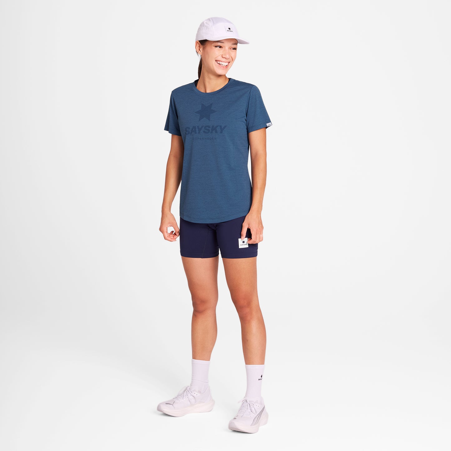 ランニングTシャツ OWRSS30c2012 W Logo Combat Pro T-shirt - Blue [レディーズ]