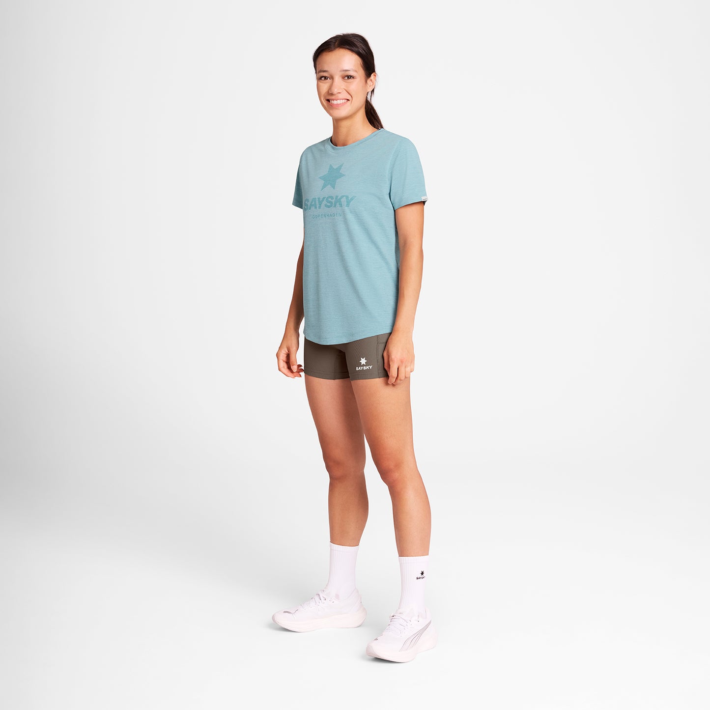 ランニングTシャツ OWRSS30c2013 W Logo Combat Pro T-shirt - Blue [レディーズ]