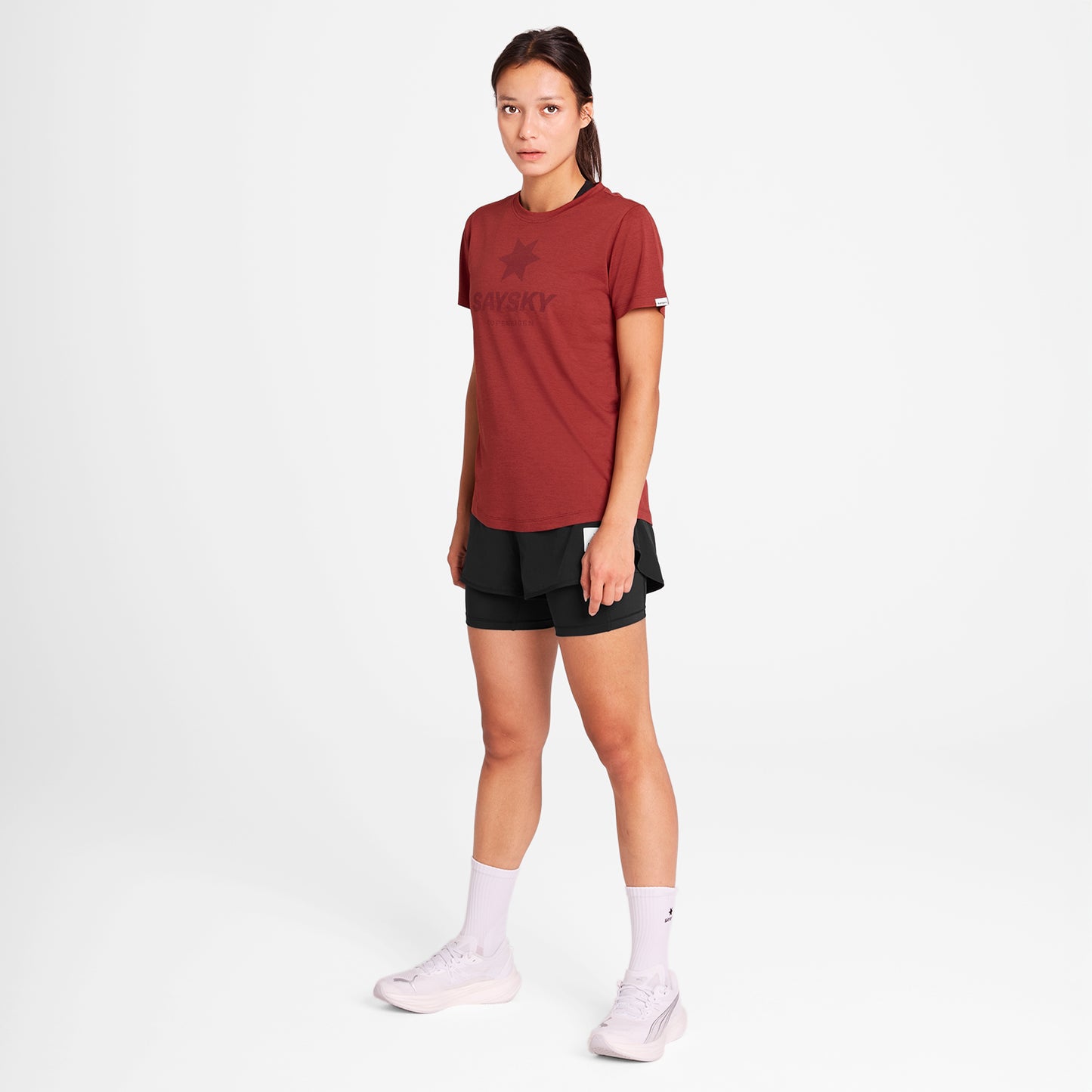 ランニングTシャツ OWRSS30c5007 W Logo Combat Pro T-shirt - Red [レディーズ]