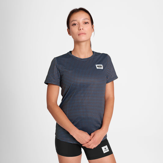 ランニングTシャツ OWRSS31c1047 W Houndstooth Combat T-shirt - Blue Houndstooth Aop [レディーズ]
