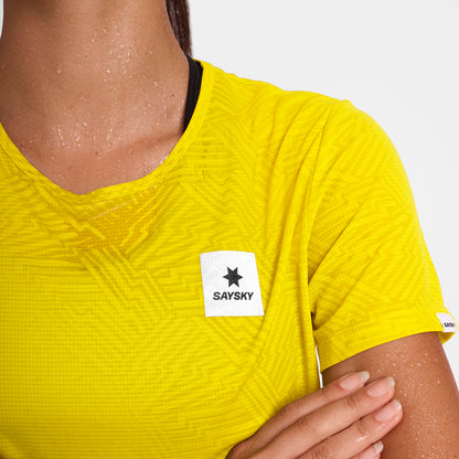 ランニングTシャツ OWRSS60c1052 W Reactive Flow T-shirt - Yellow Reactive Aop [レディーズ]
