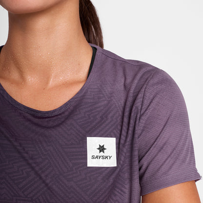 ランニングTシャツ OWRSS60c1053 W Reactive Flow T-shirt - Purple Reactive Aop [レディーズ]