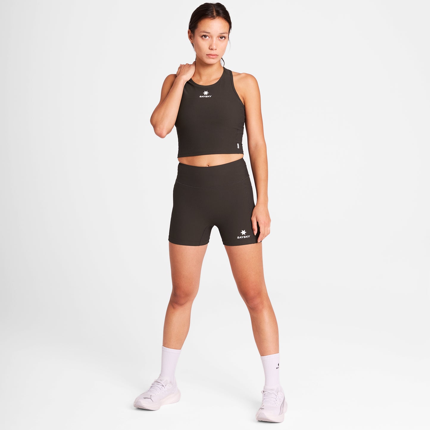 ランニングタイツ OWRST22c712 W Combat+ Rib Short Tights 4inch - Coffee [レディーズ]