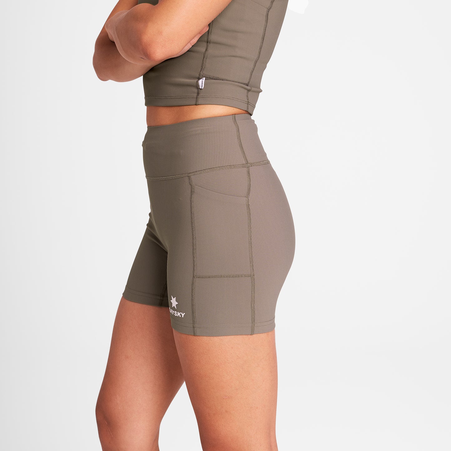 ランニングタイツ OWRST22c714 W Combat+ Rib Short Tights 4inch - Taupe [レディーズ]