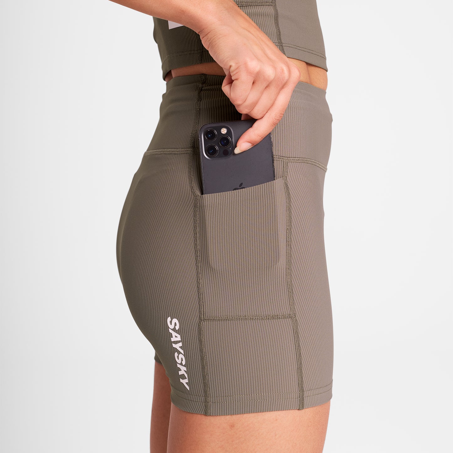 ランニングタイツ OWRST22c714 W Combat+ Rib Short Tights 4inch - Taupe [レディーズ]
