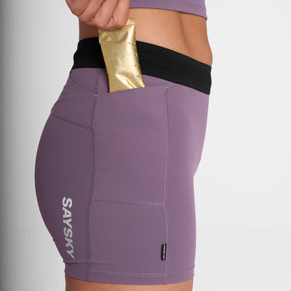 ランニングタイツ OWRST62c711 W Flow+ Race Short Tights 4inch - Purple [レディーズ]