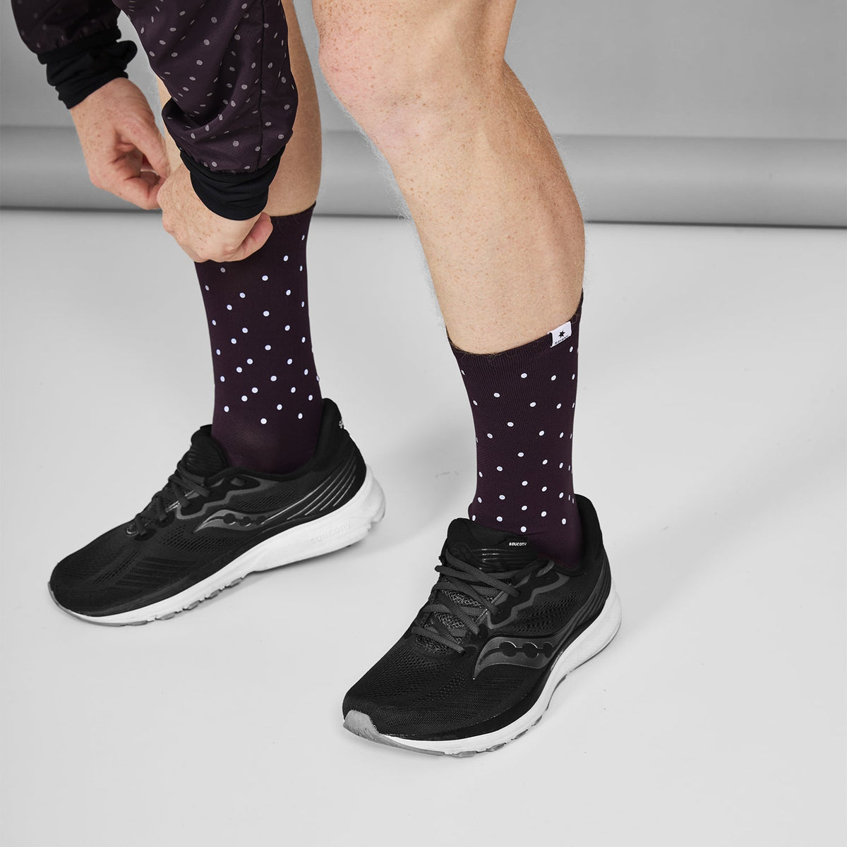 ランニングソックス MUASO302c708 Polka Reflective Combat Socks 300 - Purple [ユニセックス]