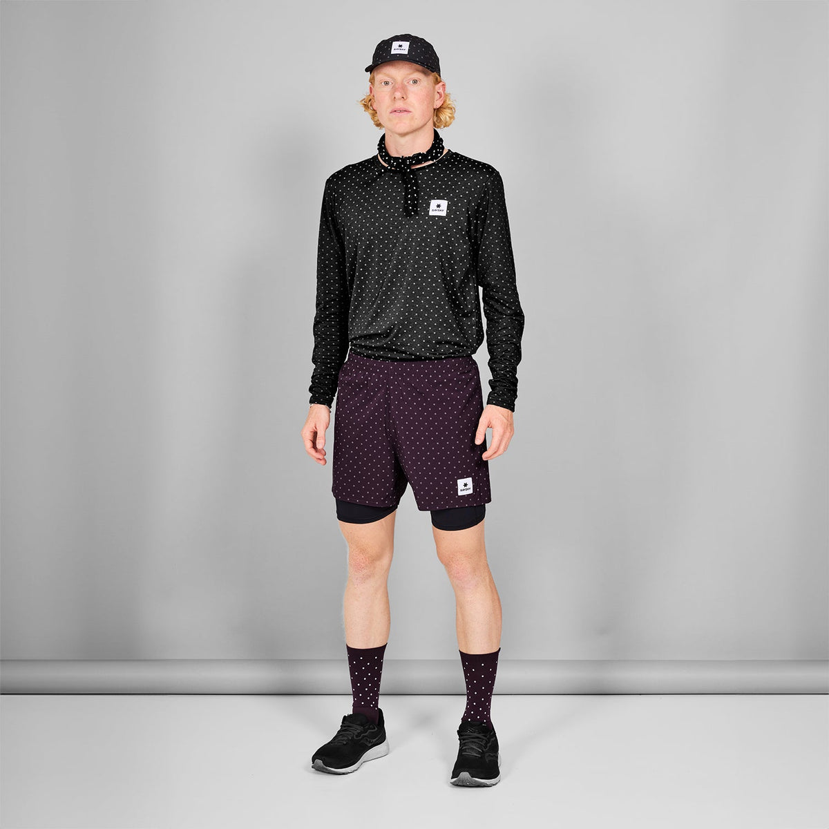ランニングソックス MUASO302c708 Polka Reflective Combat Socks 300 - Purple [ユニセックス]
