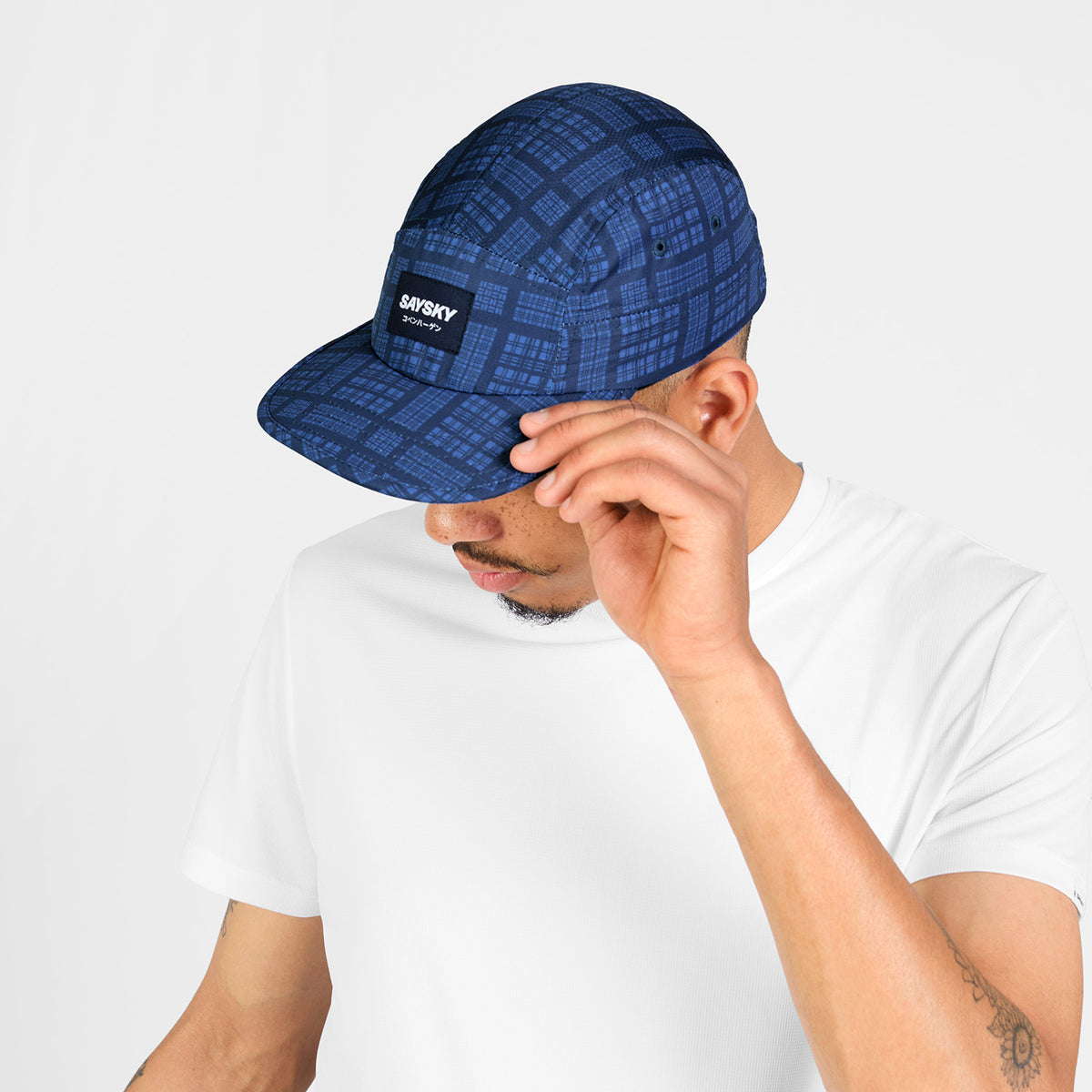 ランニングキャップ SA85004c1077 Combat Cap - Blue Checker [ユニセックス]