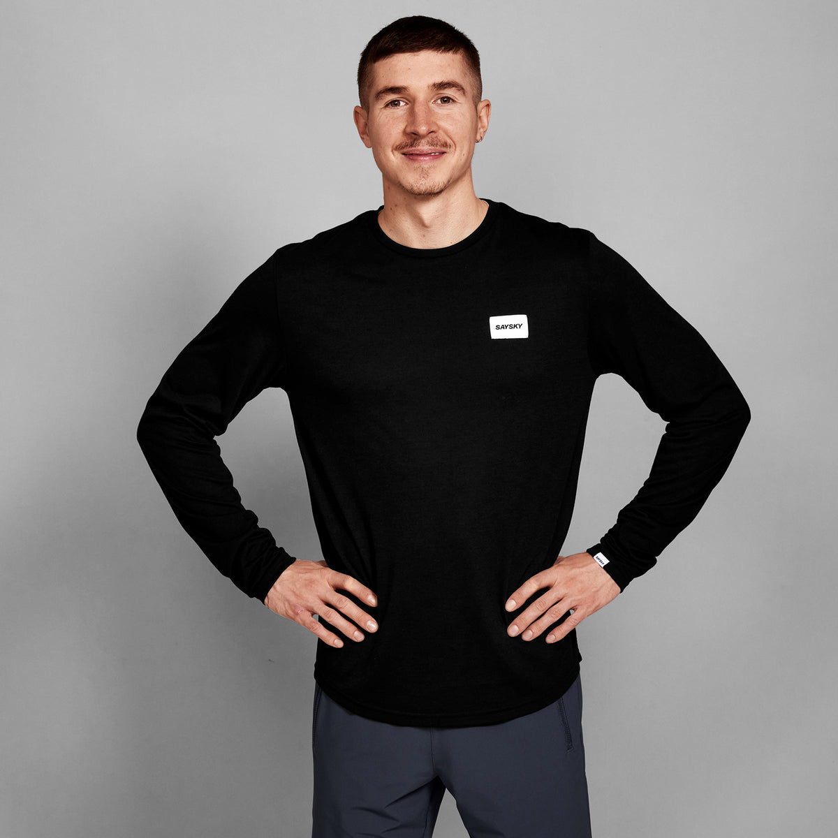 モーションTシャツ（ロングスリーブ） SM20001c901 Clean Motion Long Sleeve - Black [メンズ]
