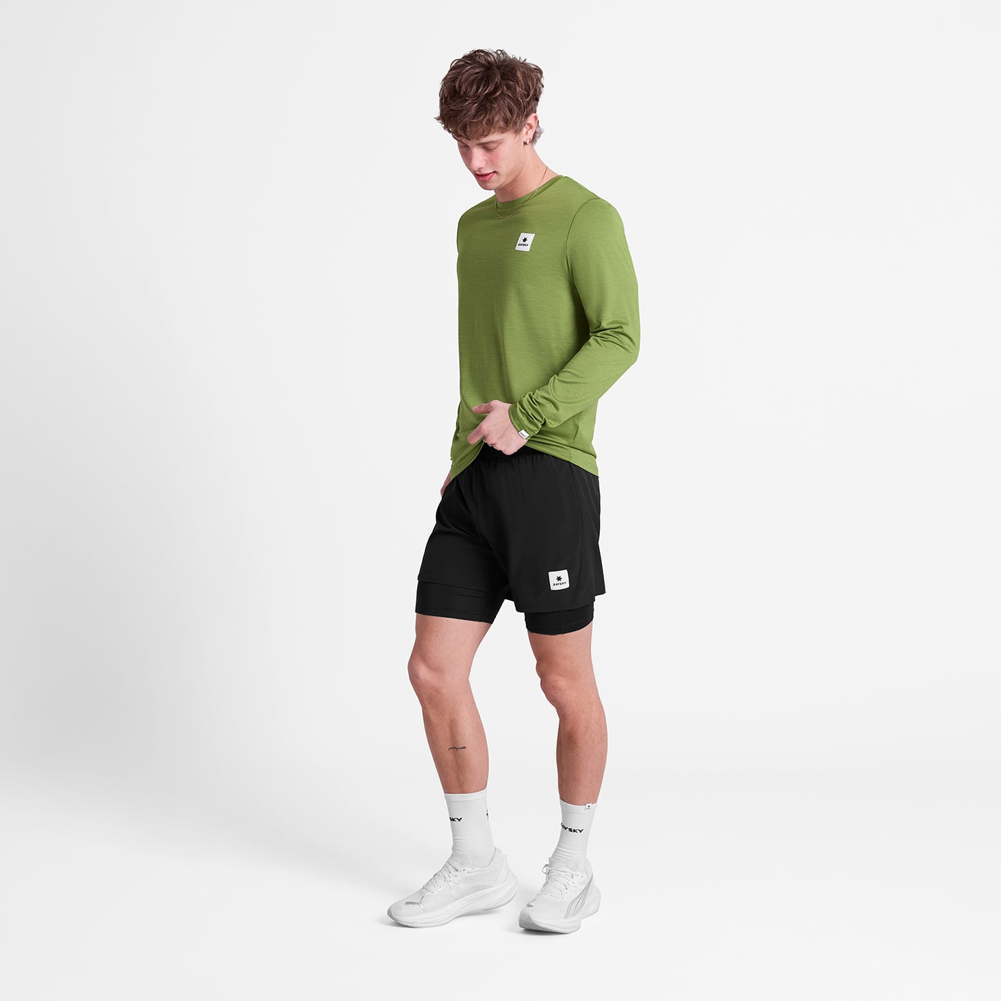 ランニングTシャツ（ロングスリーブ） SM20004c3011 Clean Pace Long Sleeve - Green [メンズ]