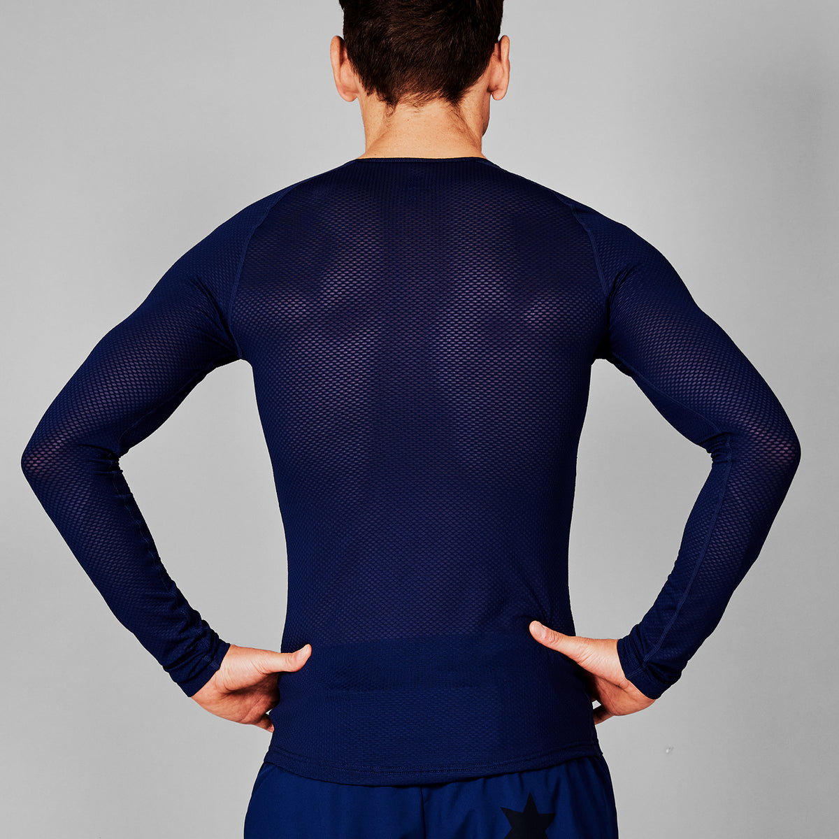 ベースレイヤー（ロングスリーブ） SM20005c201 Mesh Base Layer Longsleeve - Blue [メンズ]