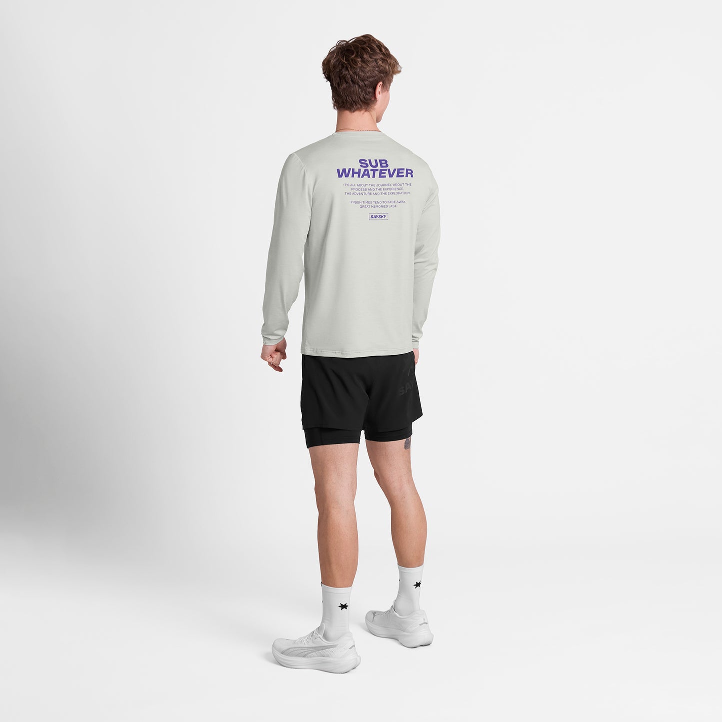ランニングTシャツ（ロングスリーブ） SM20007c6008 Statement Pace Long Sleeve - Grey [メンズ]