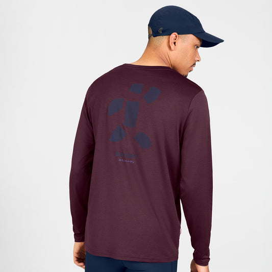 ランニングTシャツ（ロングスリーブ） SM20010c5011 Statement Pace Long Sleeve - Burgundy [メンズ]