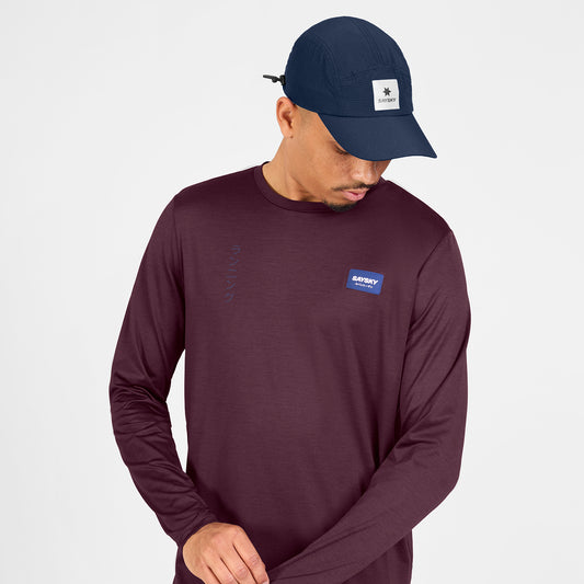 ランニングTシャツ（ロングスリーブ） SM20010c5011 Statement Pace Long Sleeve - Burgundy [メンズ]