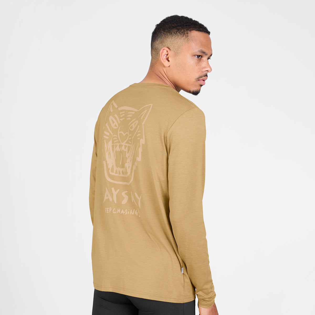 ランニングTシャツ（ロングスリーブ） SM20011c4010 Tiger Pace Long Sleeve - Beige [メンズ]