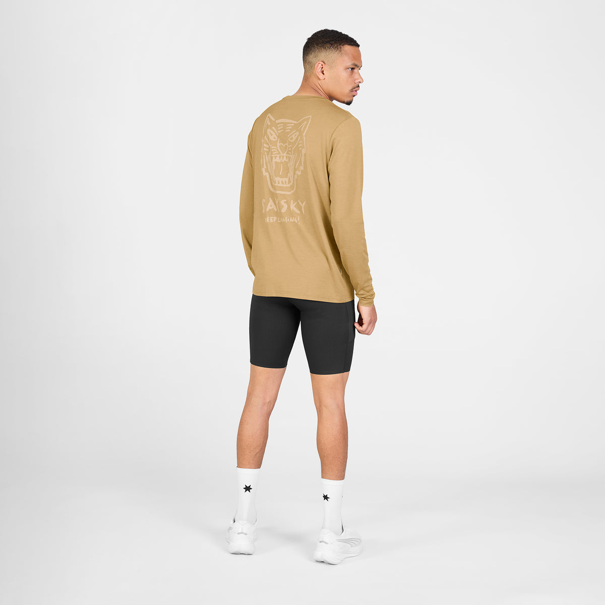 ランニングTシャツ（ロングスリーブ） SM20011c4010 Tiger Pace Long Sleeve - Beige [メンズ]