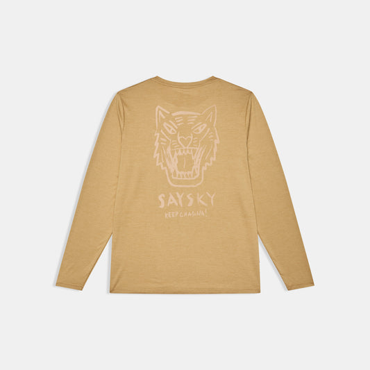 ランニングTシャツ（ロングスリーブ） SM20011c4010 Tiger Pace Long Sleeve - Beige [メンズ]