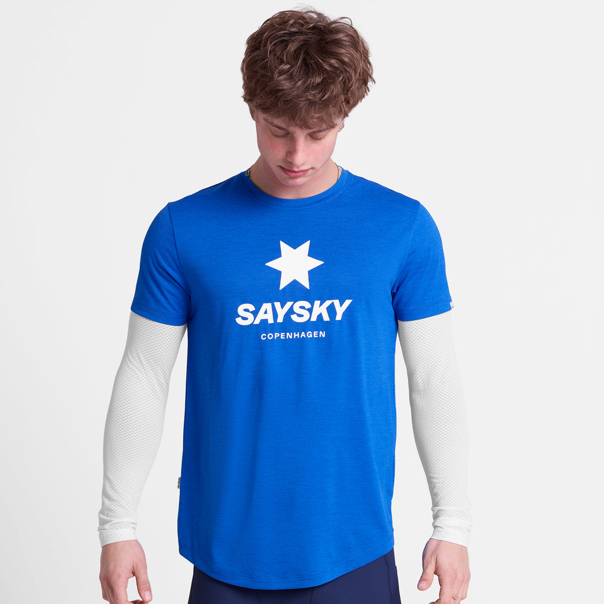 ランニングTシャツ SM25005c2017 Logo Combat Pro T-shirt - Blue [メンズ]