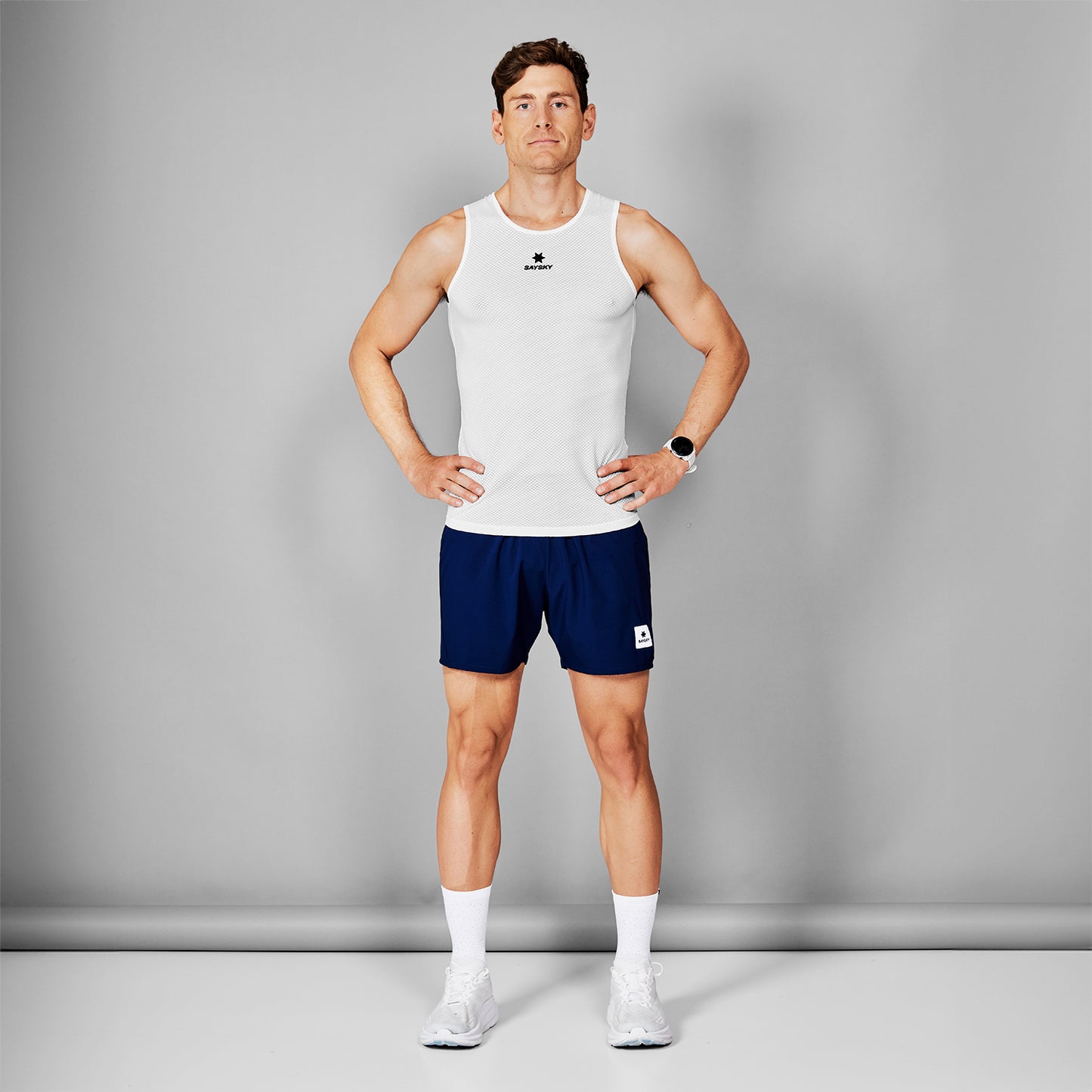 レースシングレット SM30004c101 Mesh Base Layer Singlet - White [メンズ]
