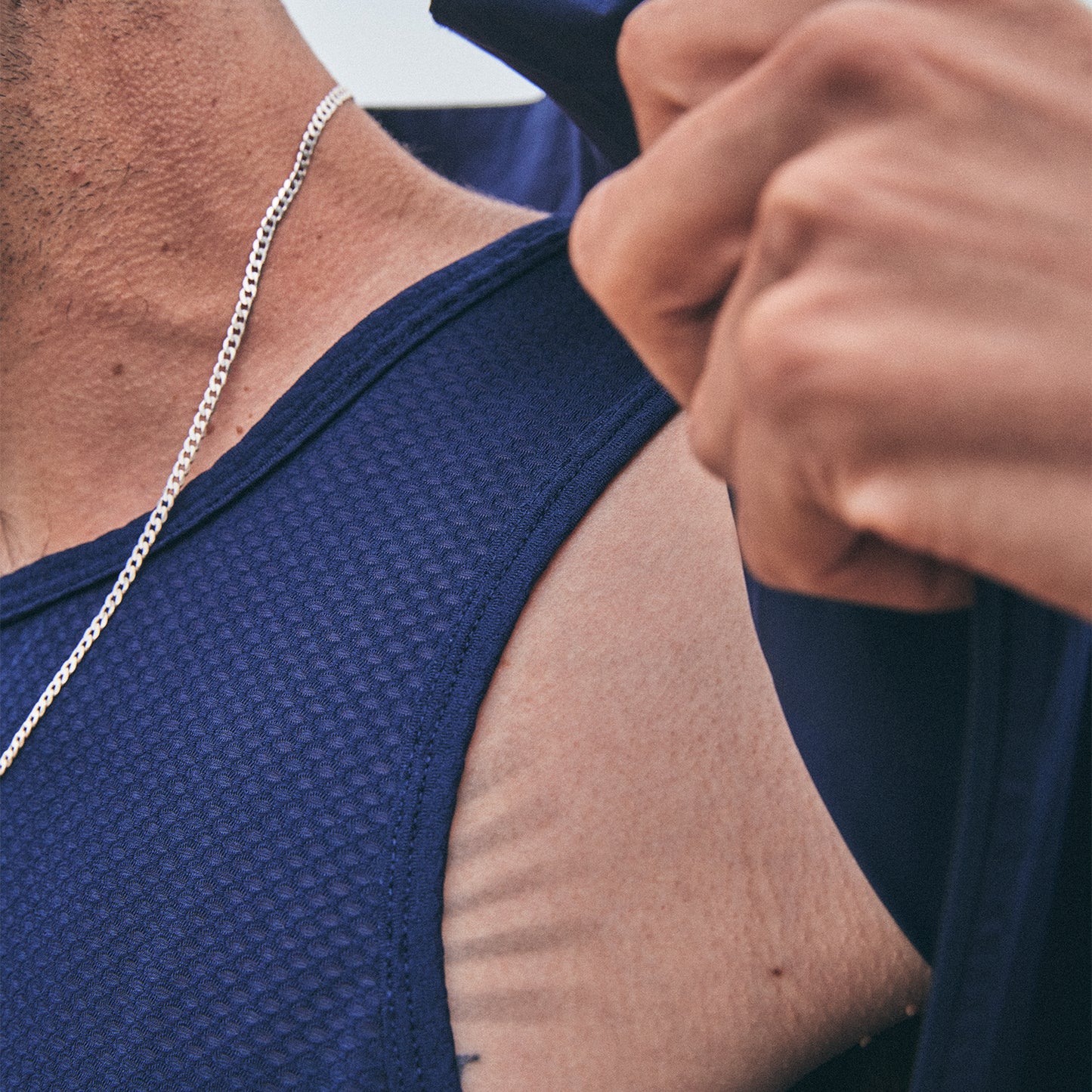 レースシングレット SM30004c201 Mesh Base Layer Singlet - Blue [メンズ]