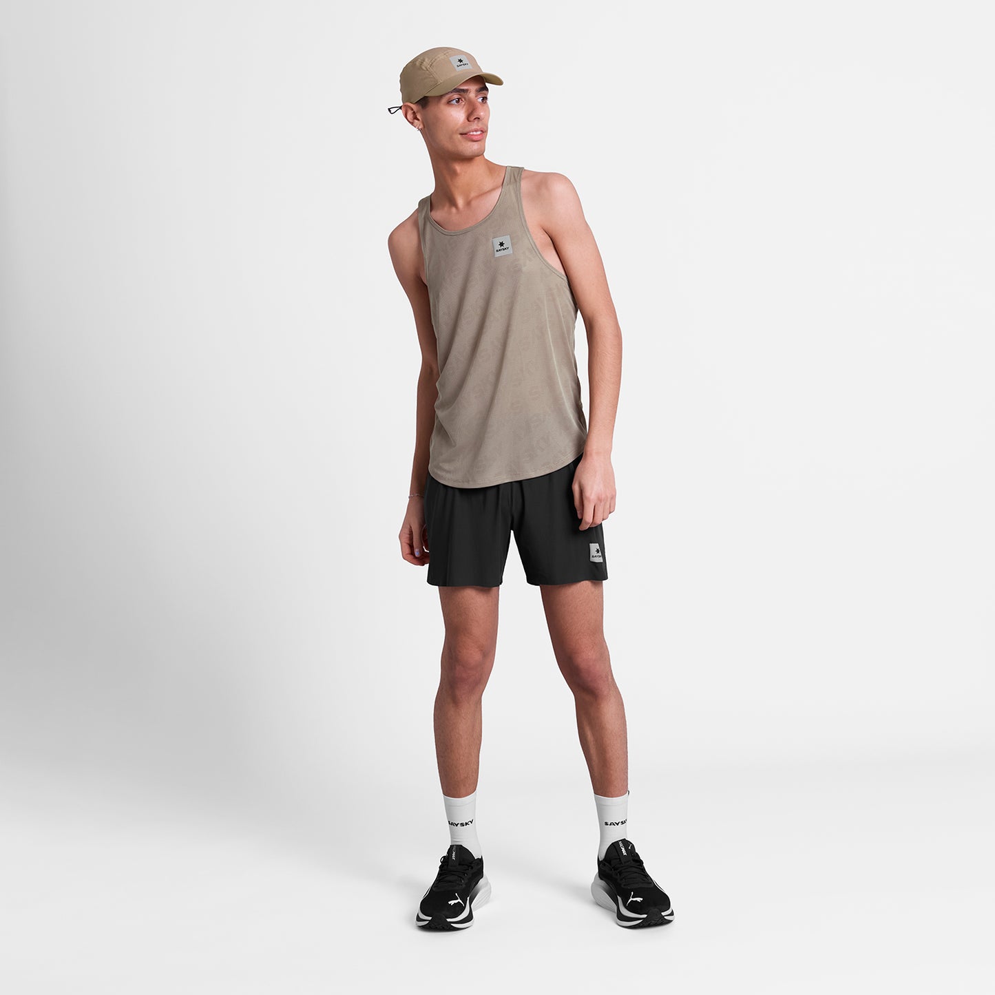 レースシングレット SM30009c1070 Reactive Flow Singlet - Darkbeigelogo [メンズ]