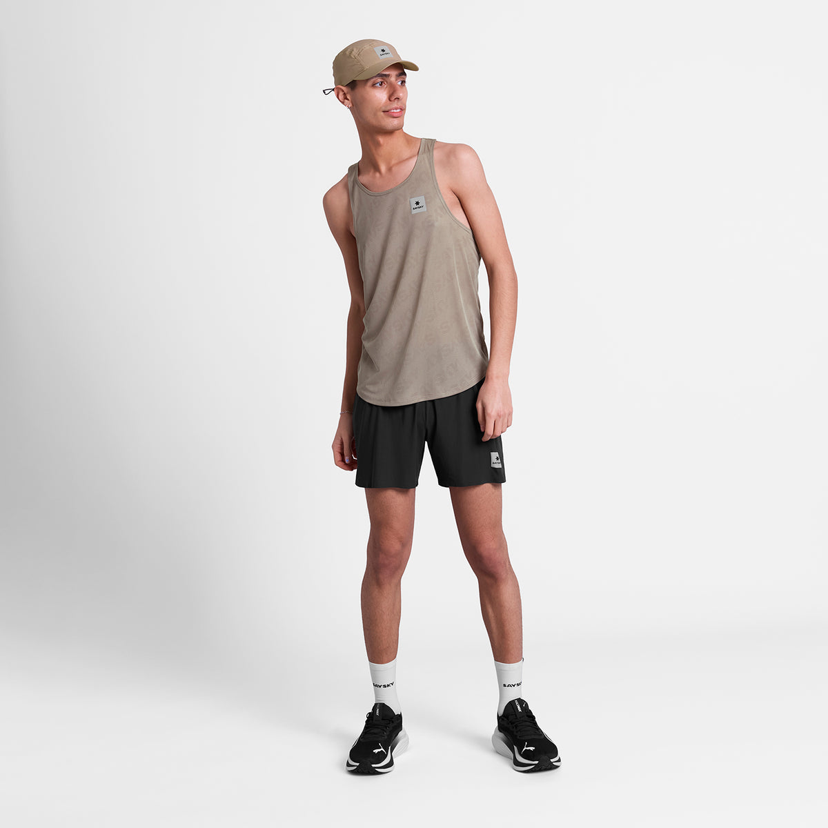 レースシングレット SM30009c1070 Reactive Flow Singlet - Darkbeigelogo [メンズ]