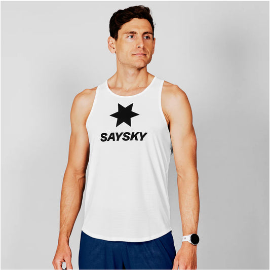 レースシングレット SM30010c101 Logo Flow Singlet - White [メンズ]