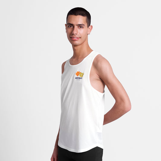 レースシングレット SM30013c101 Flower Combat Singlet - White [メンズ]