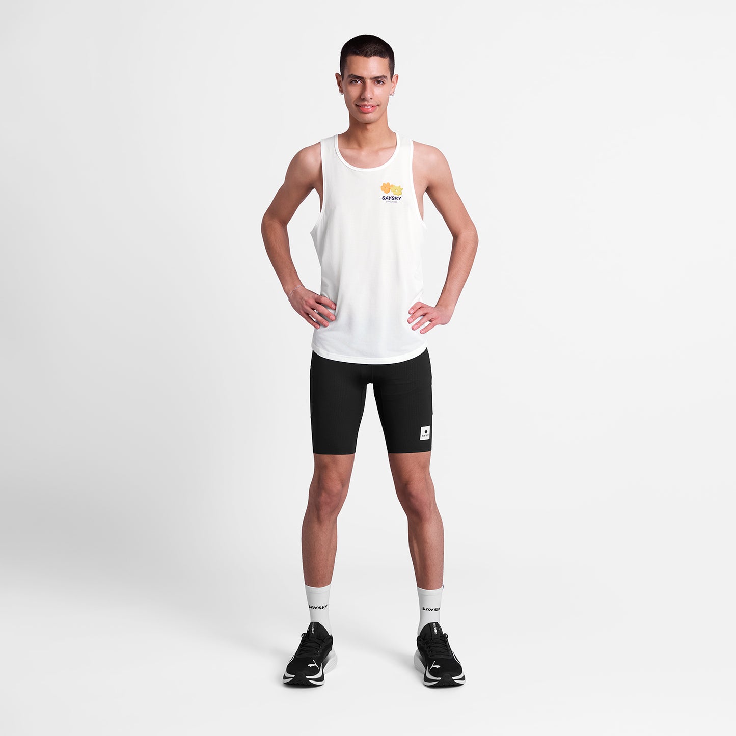 レースシングレット SM30013c101 Flower Combat Singlet - White [メンズ]
