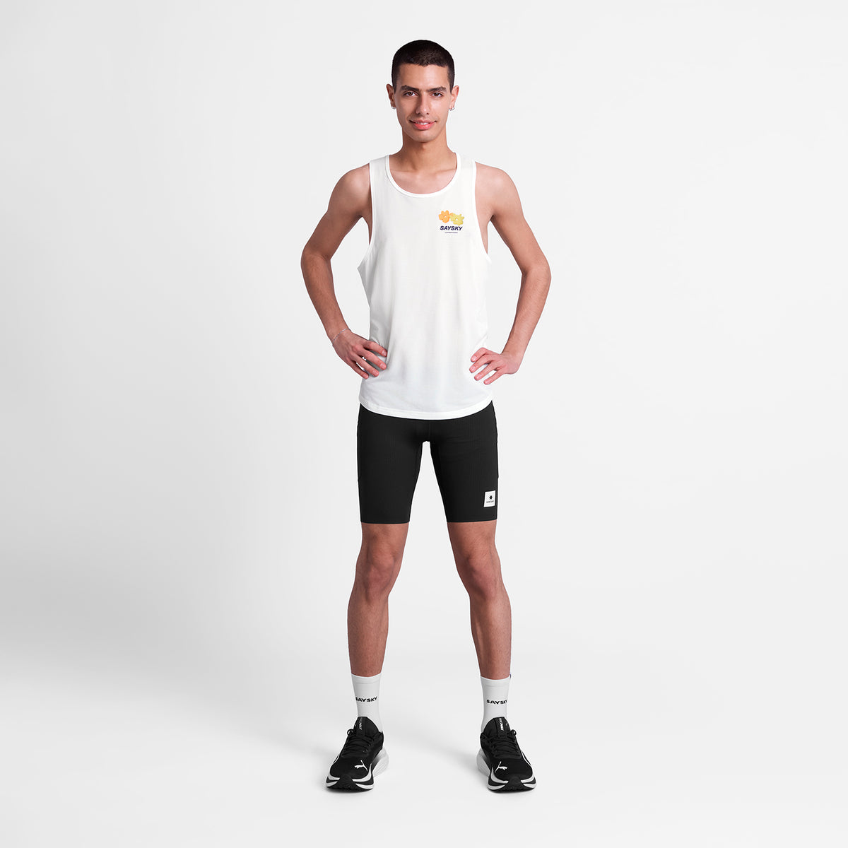 レースシングレット SM30013c101 Flower Combat Singlet - White [メンズ]