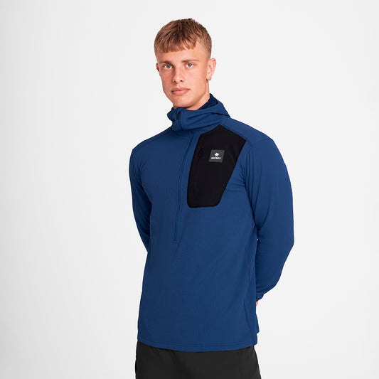 ランニングフリース SM35001c219 Combat Half Zip Fleece Hoodie - Blue [メンズ]
