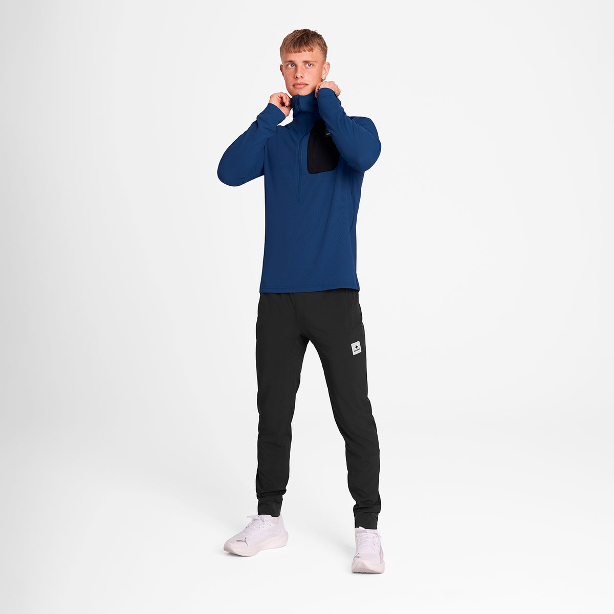 ランニングフリース SM35001c219 Combat Half Zip Fleece Hoodie - Blue [メンズ]