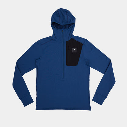 ランニングフリース SM35001c219 Combat Half Zip Fleece Hoodie - Blue [メンズ]