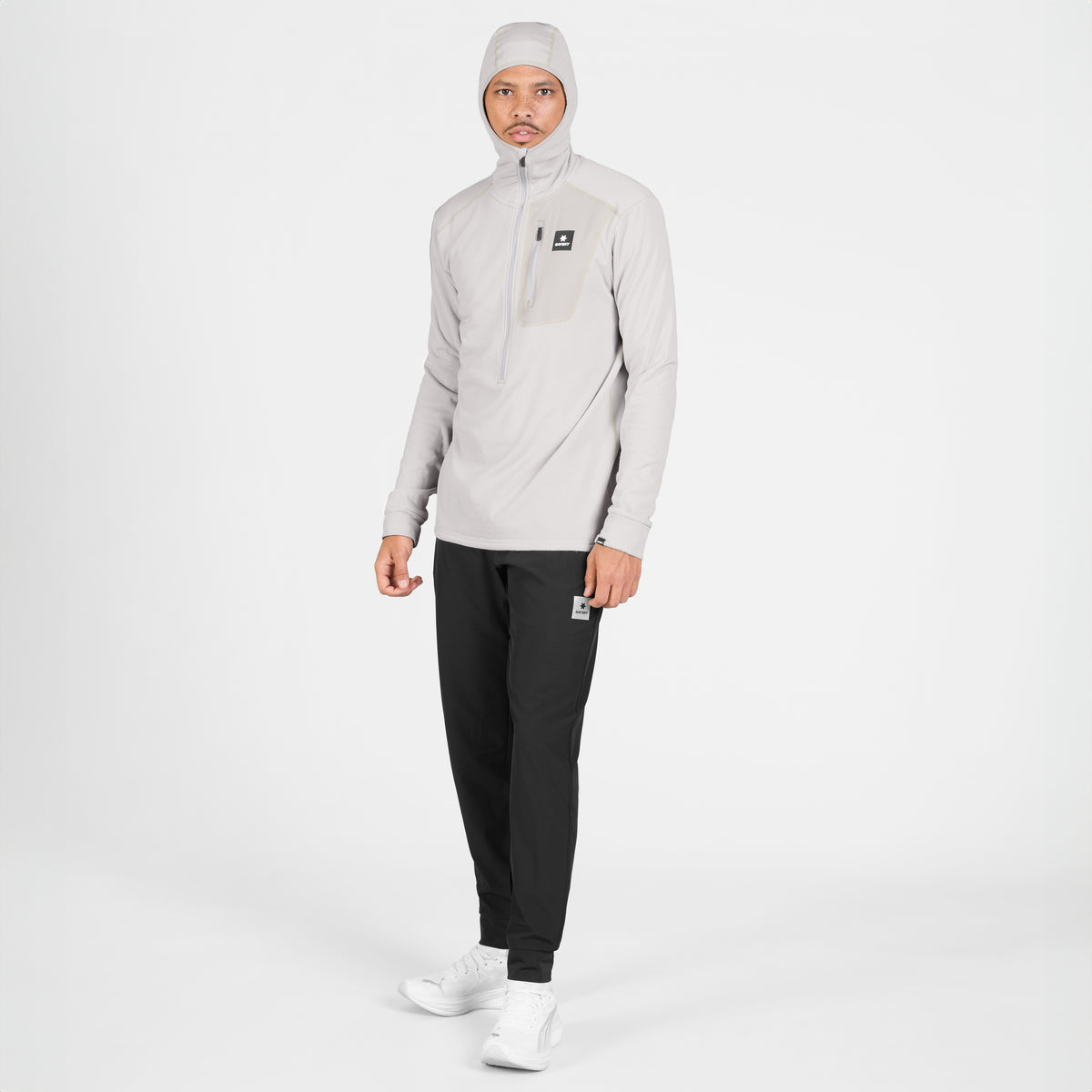 ランニングフリース SM35001c610 Combat Half Zip Fleece Hoodie - Grey [メンズ]