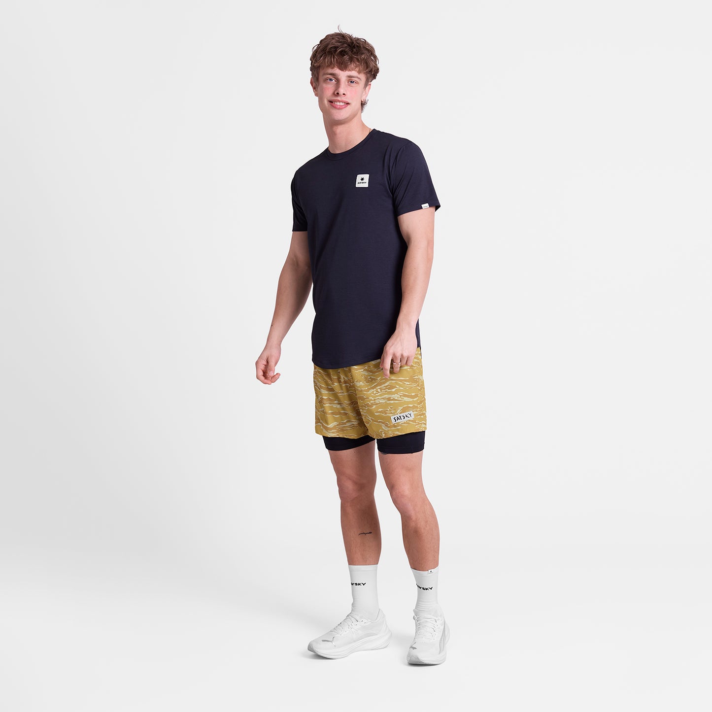 ランニングショーツ SM40007c1064 Tiger Pace 2-in-1 Shorts 5`` - Yellowcamo [メンズ]